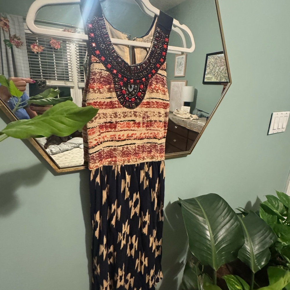 Lucky brand Navy and Beige dress